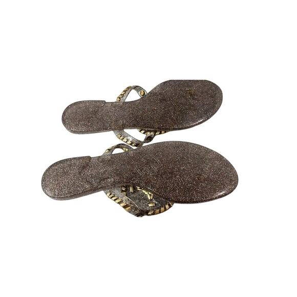 🌟 Jack Rogers Gold Multi Glitter Medallion Jelly Flat Sandals sz 9 - Picture 14 of 14